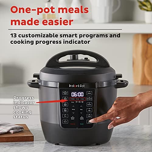 Instant Pote Rio, anteriormente conhecido como dupla, 7 em 1 de panela elétrica, panela de pressão, panela lenta, fogão de arroz, vaporizador, refogue, fabricante de iogurte e quente, inclui aplicativo com mais de 800 receitas, 6 quart