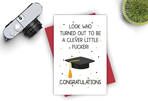 Cartão de graduação humorístico, rude graduado cartão para ele, hilariante presente de graduação
