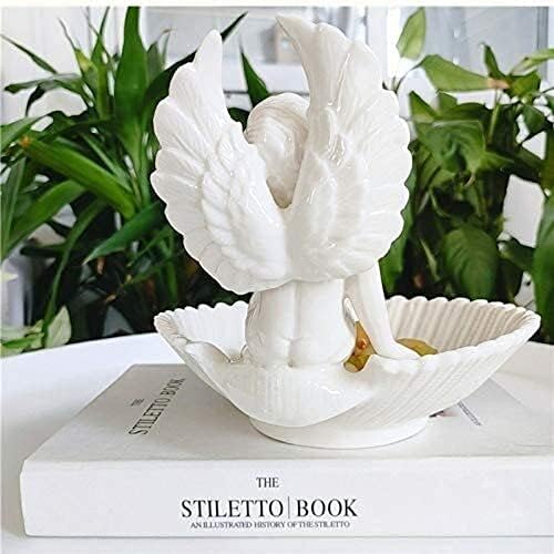 Nianxinn Ceramic Fruit Plate Tabelware 3d Angel Wings Shap Shape Candy Dish Sobremes