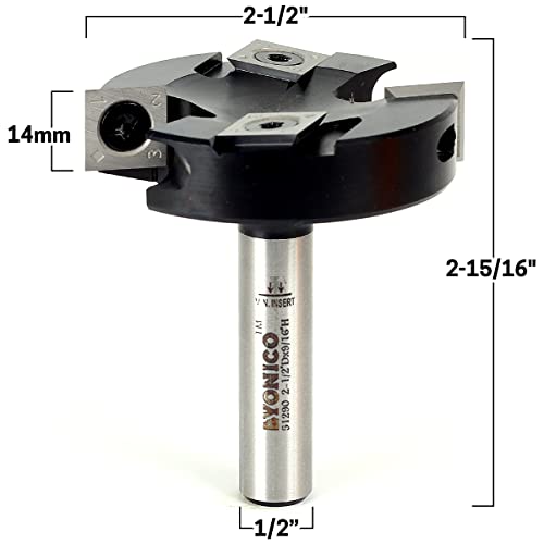 Yonico Insert Cutter Spolingboard Bit 2-1/2 polegadas diâmetro-2+2 cortador de 1/2 polegada haste 51290