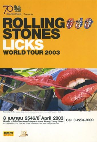Rolling Stones 2003 Licks Tour Flyer Bangkok