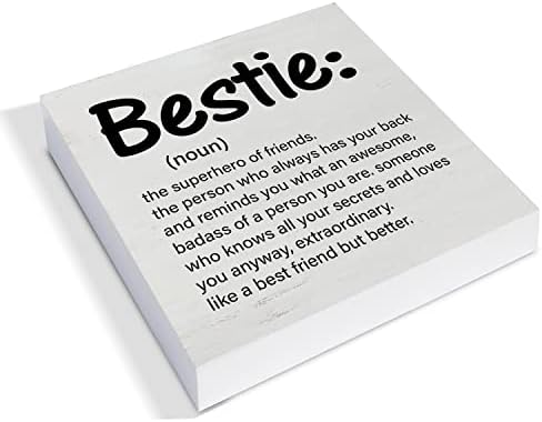 Bestie Definição Caixa de madeira Caixa de madeira decoração Mesa de mesa de melhor amigo Presente de madeira Block