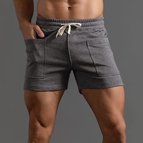 Exercício shorts masculinos de verão de cor sólidos bolsos grandes calças de bolso de empolgante malha de treino esportivo
