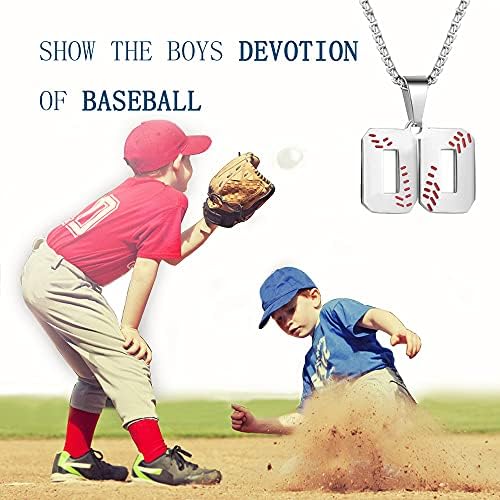 Tliwwf Inspiration Baseball Jersey Colar Colar de aço inoxidável Charms número pendente para meninos homens