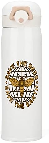 Salve a garrafa de água de isolamento de abelhas Copa esportiva em ainchas de aço inoxidável para camping de viagens ao ar livre 350ml