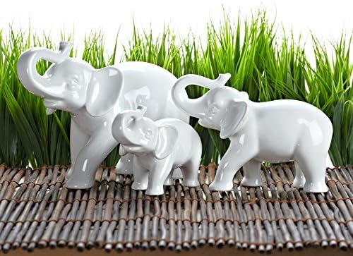 Coleção Abbott Elefante Cerâmica Figura, Branco