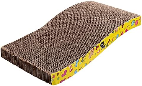 Tehaux Pets Kitten Toys Pet Cat Scratching Board, Shape Wave Cat Scratcher Gat Grind Too