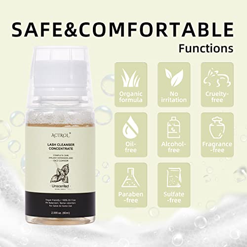 ACTROL DYELASH LIMPORENTE CONCENTADO 60 ml UNSFEMS SFE CHAMPOO PROFISSIONAL FOAM SHAMPOO DIY DIY Paraben e sulfato Lavagem não-lritana