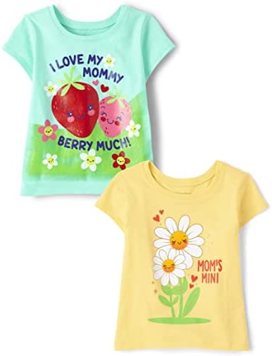 The Children's Place Toddler Girls Sleeve Graphic T-Shirt 2-Pack