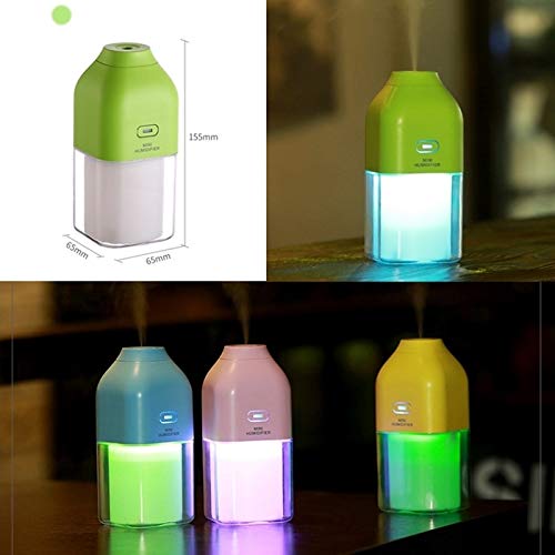 Aromaterapia q 130ml mini forma portátil de garrafa de energia USB LED de umidificador de umidificação da luz noturna colorida