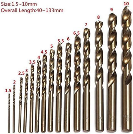 Mountain Men Twist Drill Drill 1mm a 10 mm cobalto de alta velocidade Twist Broca de perfuração M35 Ferramenta de aço inoxidável Conjunto