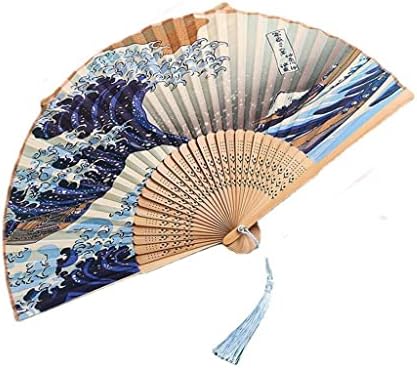 SSLFQND Vintage Silk Dobing Fan Retro Chinese Japonês Dobring Fan dança Hand Hand Decoration Ornamentos Craft Craft