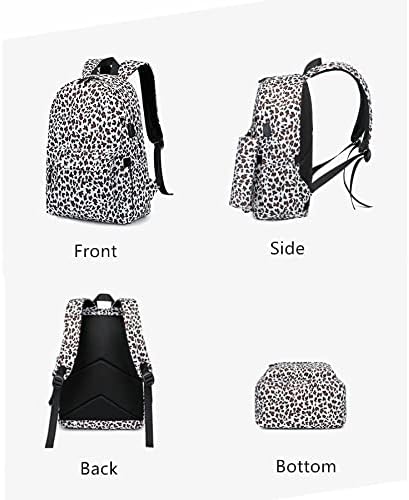 3 PCs Meninas Mochila Mochila Leopard Saco de bolsa Conjunto de mochila de grande capacidade com lancheira e caixa de lápis