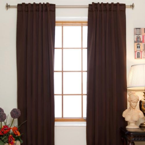 Blackout Blackout Curtain Blackout Térmico Energia de Bolsa Bege Par de 108 polegadas de comprimento