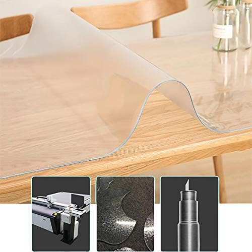 Tampa de mesa de PVC clara, protetor de mesa transparente para serviço pesado, tapete de mesa de tampa superior da mesa Vinly, protetor