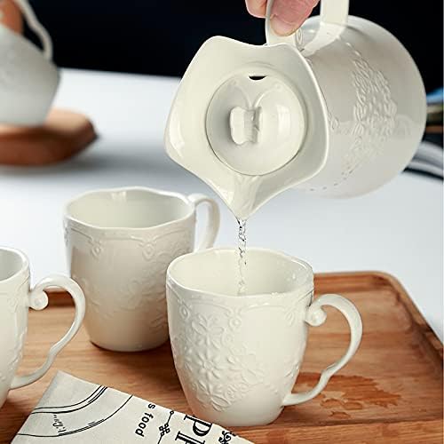 Jarro de água jarro de cerâmica criativa jarro de alta temperatura arremessador em relevo para leite, suco, bebidas quentes e