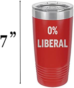 Aviso sarcástico engraçado 0% Liberal 20 onça grande aço inoxidável Viagem Tumbler Copa do copo de caneca para novidades políticas conservadoras ou republicanas