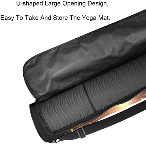 Transportador de saco de tapete de ioga com alça ajustável, fogos de artifício, 6,7x33.9in/17x86 cm de mato de yoga tapete