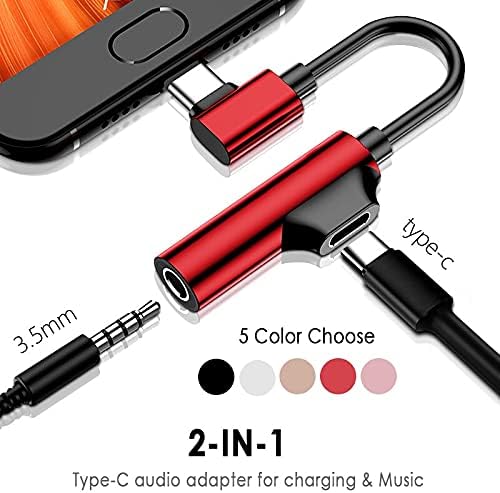 USB Tipo C a 3,5mm Jack TypeC Audio Splitter fone de ouvido do fone de ouvido Aux 3.5 Adaptador Charger Support Charging Song