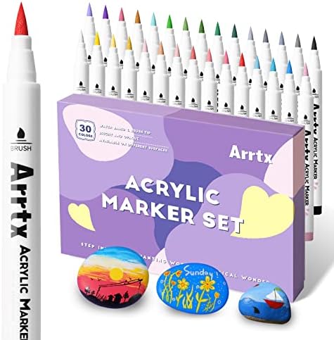 ARRTX 30 CORES PENS ACRYLIC PANTS PARA PINTURA DE ROCHA COM MEILIANG ATRACOLOR PAINT STEP, 48 cores vivas