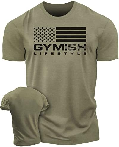 Camisas de treino para homens, camisa de ginástica de bandeira americana de ginisória, camiseta engraçada de levantamento