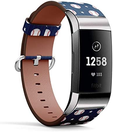 Compatível com Fitbit Charge 4 / Carga 3 / Carga 3 SE - Pulseira de pulseira de pulseira de relógio de couro com adaptadores de aço inoxidável