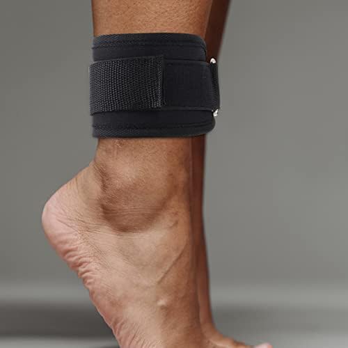 Acessórios de futebol lioobo Black Heel Fitness tornozelo tornozelo manguito de tornozelo: 2pcs D Ring Bands Nylon Treino Torno