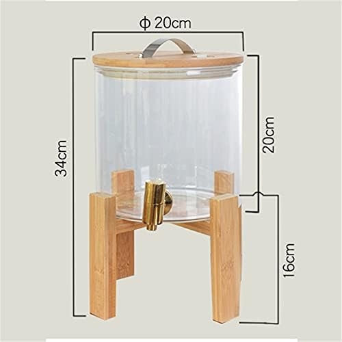 Dispensador de bebidas de vidro teerwere com jarra de torneira com tampa e madeira para bebidas quentes ou frias de água gelada