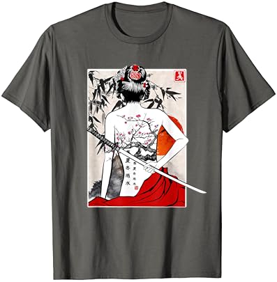 Cenário japonês de cultura samurai vintage Sakura Cherry Gift T-shirt