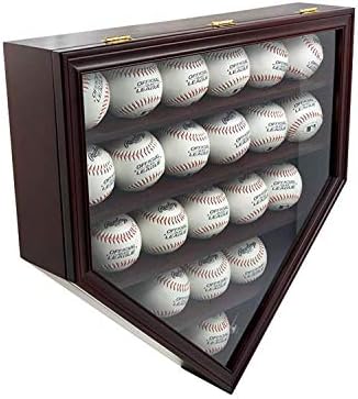 Decomil Wood Solid Wood 21 Baseball Exibir caixa de parede do armário de parede Caixa de sombra, com proteção UV, travamento