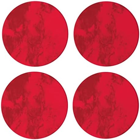 Marmorizado Splash derretido vermelho 4 x 4 pacote de montanhas -russas redondas de cerâmica de 4