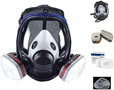 15 em 1 Máscara de respirador de face completa reutilizável para tinta spray, revestimento, indústria química, soldagem, suprimentos respiratórios anti-fãs amplo campo de visão