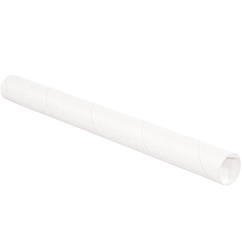 Tubos de correspondência de suprimentos de pacote superior com tampas, 2 x 15, branco