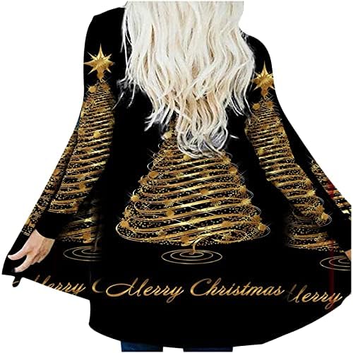 Nokmopo Womens Casacos e Jackets de Natal Mulheres de Manga Longa Cardigã Principado Capacão Principal Top Leve