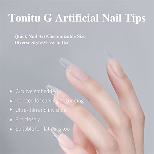 Tonitu G Gel Dicas de unhas macias kit 240 contagem 15 tamanhos