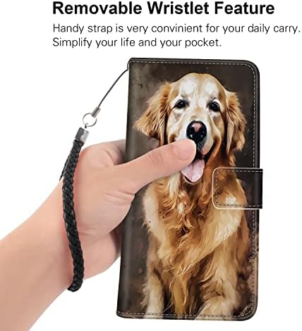 Caixa de carteira Kuaveto Zhouzhangdi adequada para iPhone XR com padrão de cães Print Art-03 com caça-níqueis de cartão e pulseira