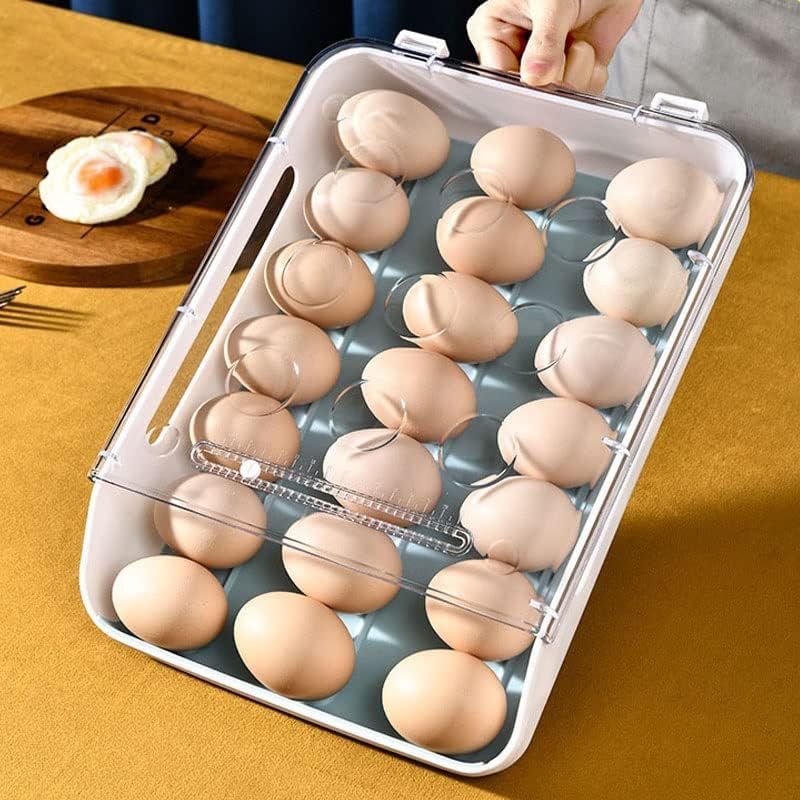 Caixa de ovo de rolamento automático Itens de cozinha Organizador de armazenamento de geladeira