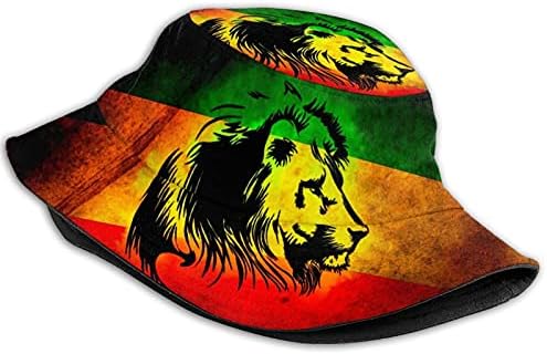 Capuz-W4 Jamaican Flag Haps Bucket Hats Unisex Sun Hat Cap Cap reversível para mulheres e homens, para viagens ao ar