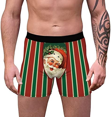 Briefas de boxer de Natal de Bheanea Men's Men's Briefas Impressão de Briefas de Briefas Slim Plus Size Jockstrap para homens