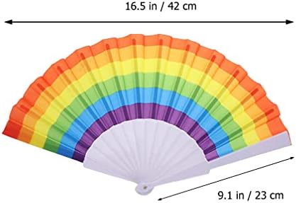 Kisangel 4pcs Rainbow Fãs dobráveis ​​Orgulho Fã de fãs portátil chinês portátil para decoração de festa de dança de casamento