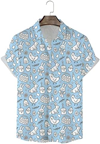2023 Novo personalidade casual da moda masculina Páscoa 3D Impressão digital Impressão de coelho Camisa de manga curta camiseta