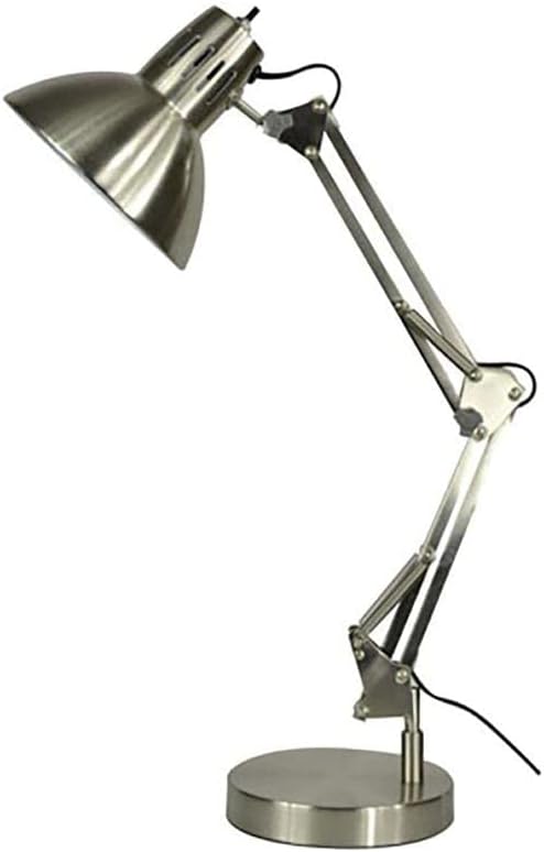 Allen + Roth Etl01bnk embleton 26 Lâmpada de mesa de braço de níquel escovados ajustável com tom de metal com tom de metal