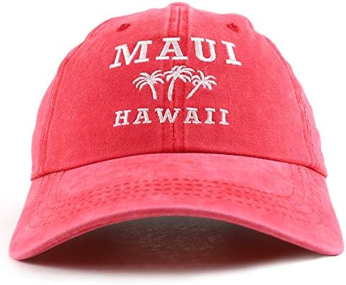 Loja da moda Maui Havaí com Palm Tree Bordeded UnstructUred Baseball Cap