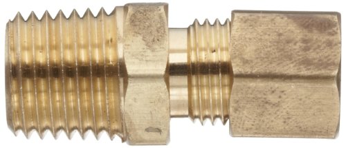Anderson Metals Brass Tube Metting, Connector, 1/2 Compressão x 3/8 Macho Pipe Macho
