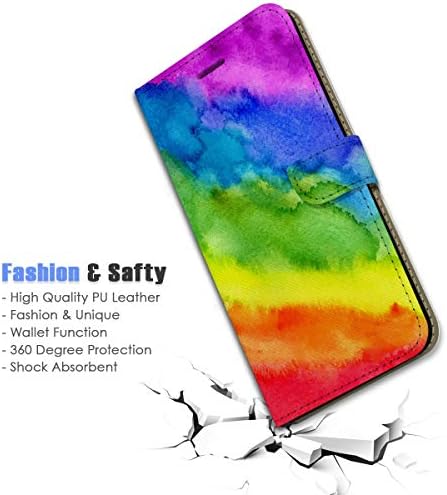 Ajour Pty Ltd para iPhone 8 Plus, iPhone 7 Plus, capa de capa de carteira Flip Wallet, A22018 Art Rainbow Gay Pride 22018