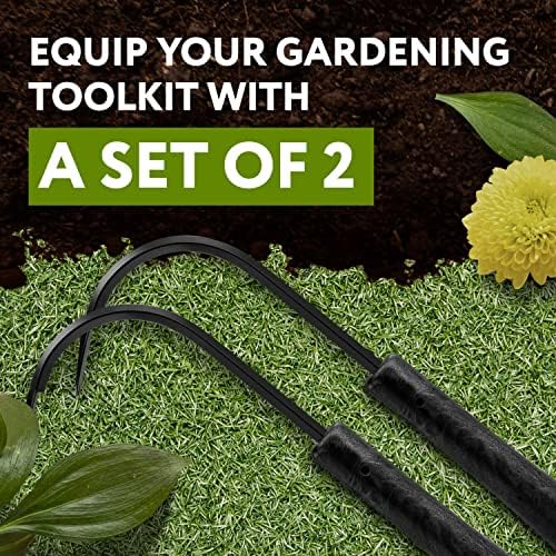 [2 pacote] Ferramenta de erva daninha do jardim com ponta entalhada - ferramenta de jardim do cultivador - raízes e ferramenta