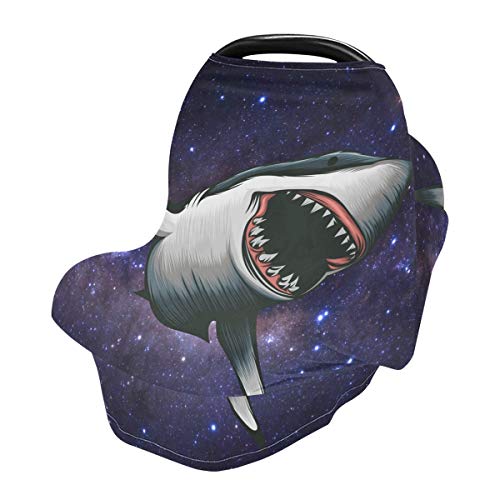 Galaxy Shark Baby Car Seat Covers - Lenço de enfermagem de enfermagem de cadeira alta, dossel de banco de carro multiuso, para