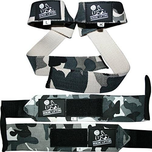 Pacote de pulseiras e tiras de elevação - pacote cinza camuflado com bola slam 20lb