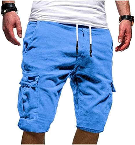 Masculino shorts de carga de cargo casual sólido esporte solto calça de moletom shorts de verão de tração respirável