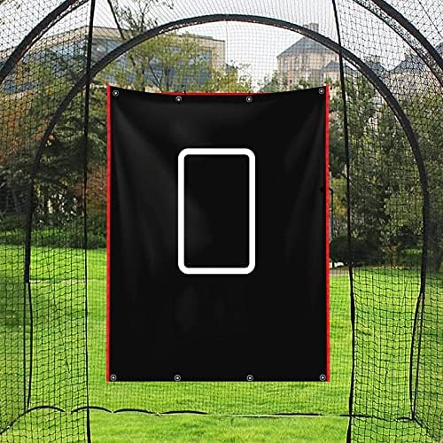 Backstop backstop 4ft x 6 pés de gaiola de gaiola de rebatidas com zona de greve para o softball de beisebol arremessos de